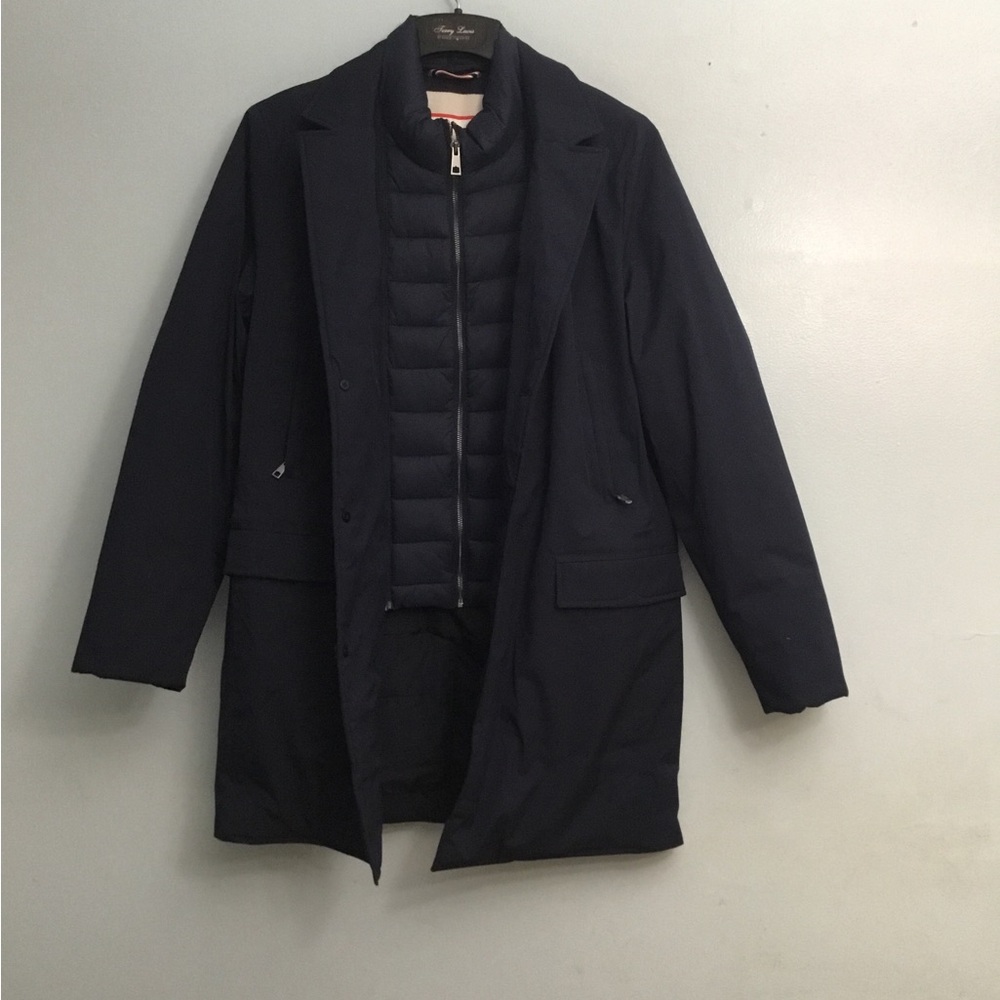 Hunter Blue Puffer Jacket Mid-Length